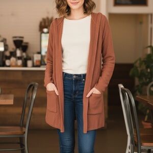 Maurices Rust Open-Front Cardigan
